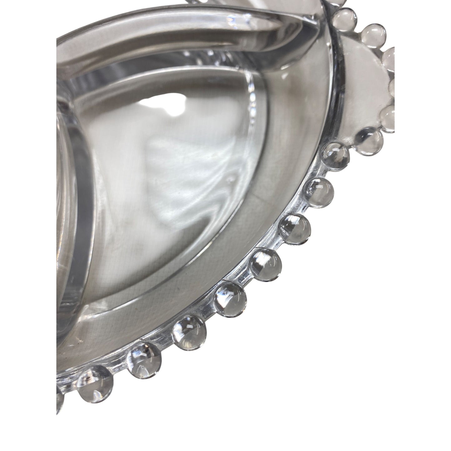 Vintage Candlewick Clear Glass Divided Serving Plate