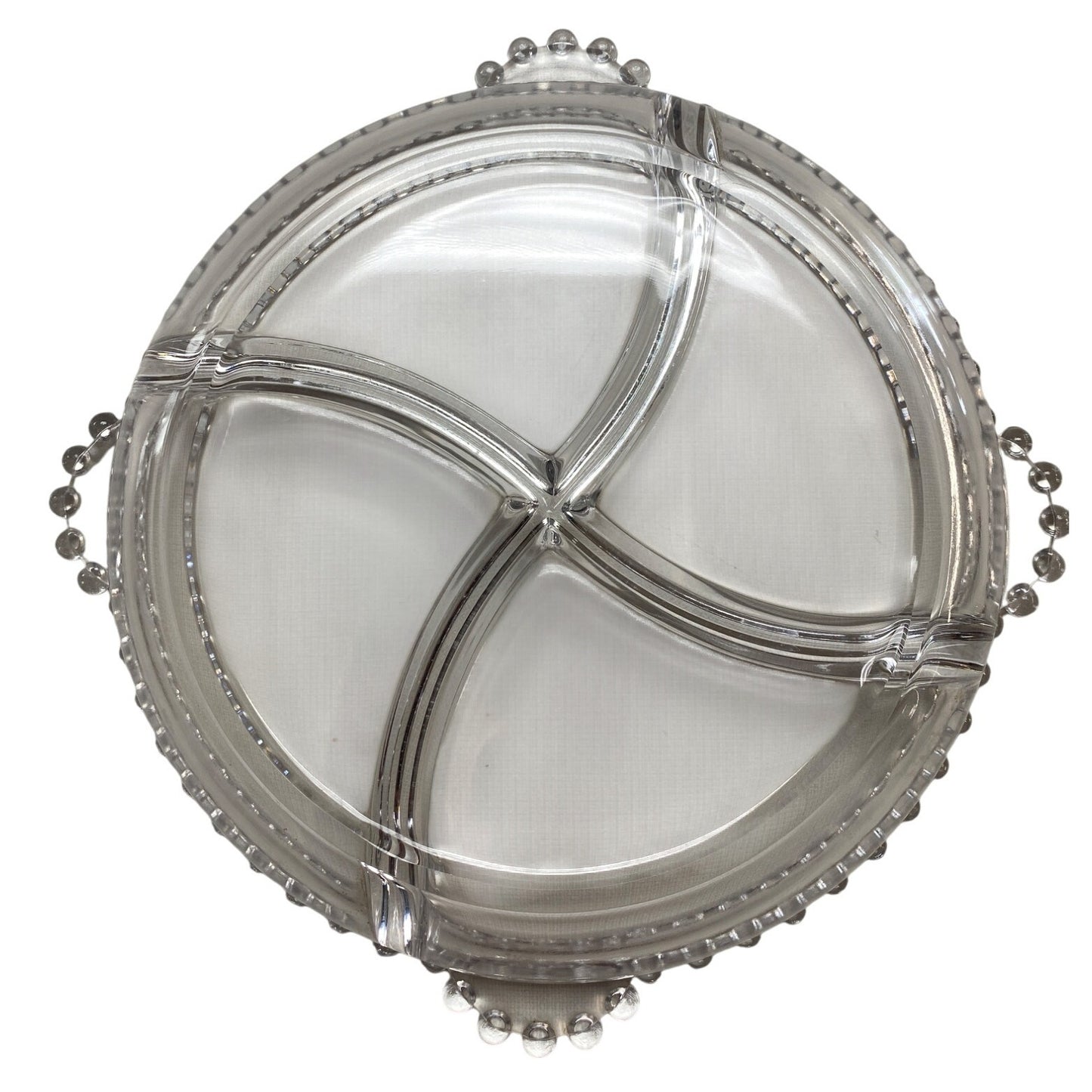 Vintage Candlewick Clear Glass Divided Serving Plate