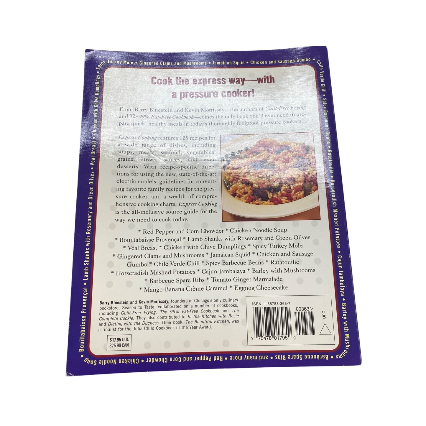 Express Cooking Paperback Book By Barry Bluestein & Kevin Morrissey