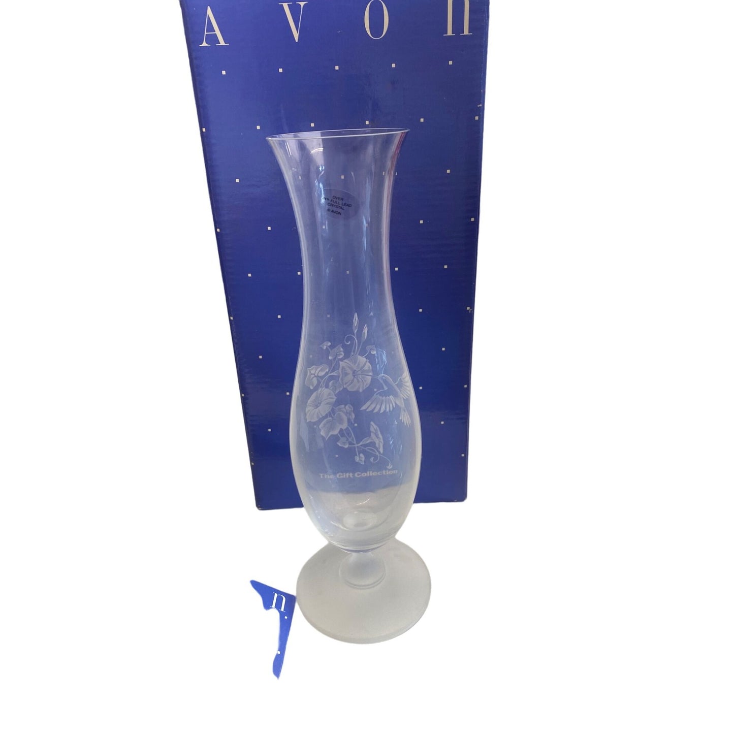 Avon Hummingbird Crystal Bud Vase