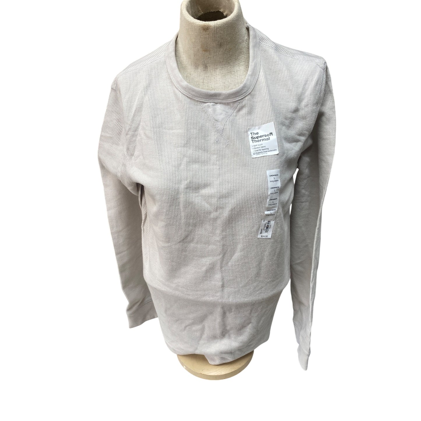 Sonoma Womens Supersoft Thermal Crewneck Long Sleeve Top L