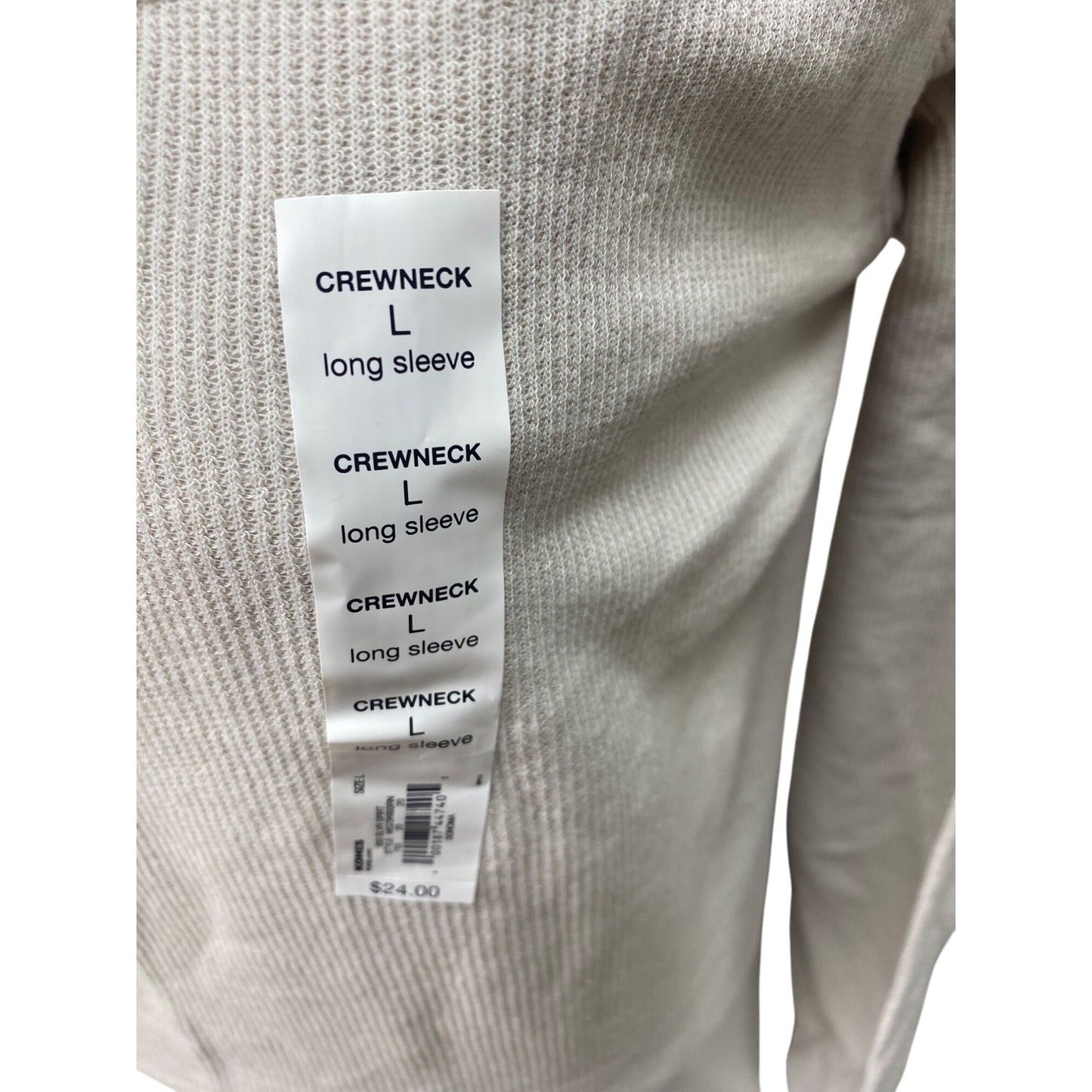 Sonoma Womens Supersoft Thermal Crewneck Long Sleeve Top L