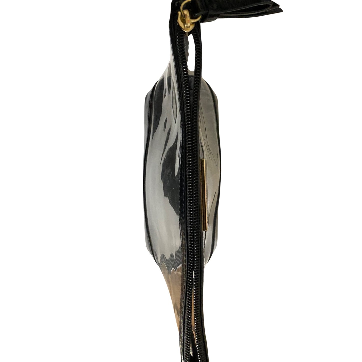 Victorias Secret Clear PVC Makeup Bag With Black Patent Leather Trim