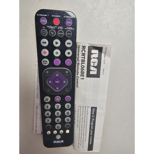 RCA RCRTB06BE1 Universal Remote