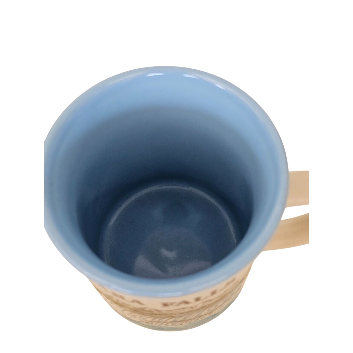 Niagara Falls Ceramic Souvenir Mug With Scenic Waterfall Design & Light Blue Interior