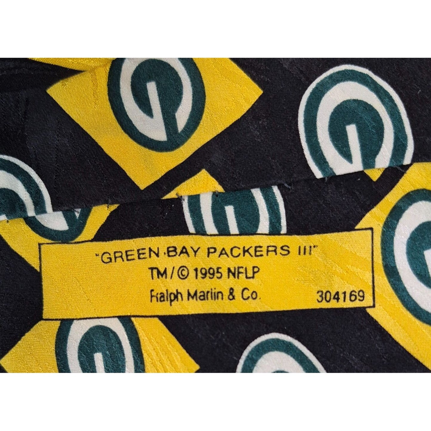 Green Bay Packers III, Ralph Marlin RM Sport 1995 Vintage NFL Silk Necktie