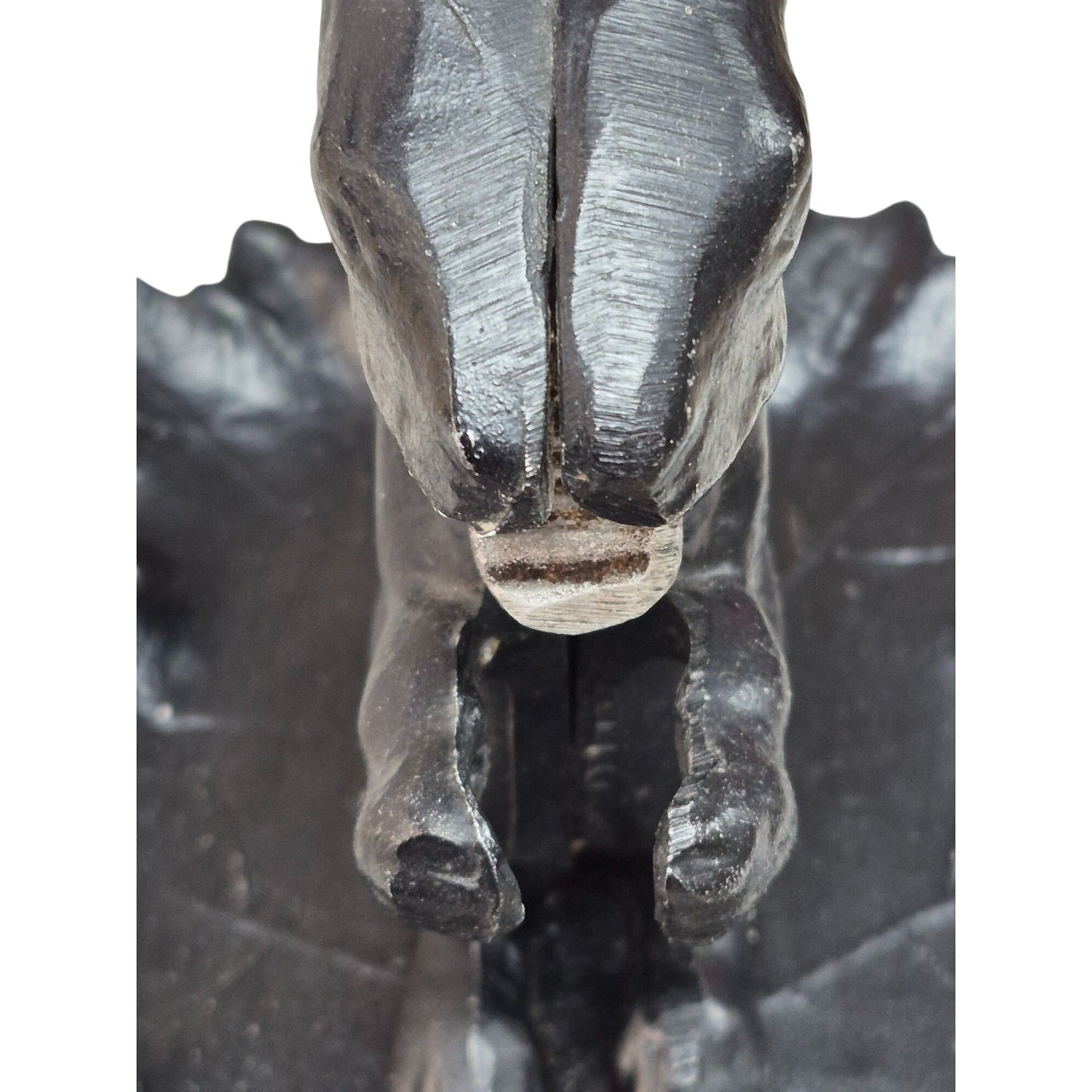 Cast Iron Squirrel Nutcracker Decorative Collectible With Leaf Base