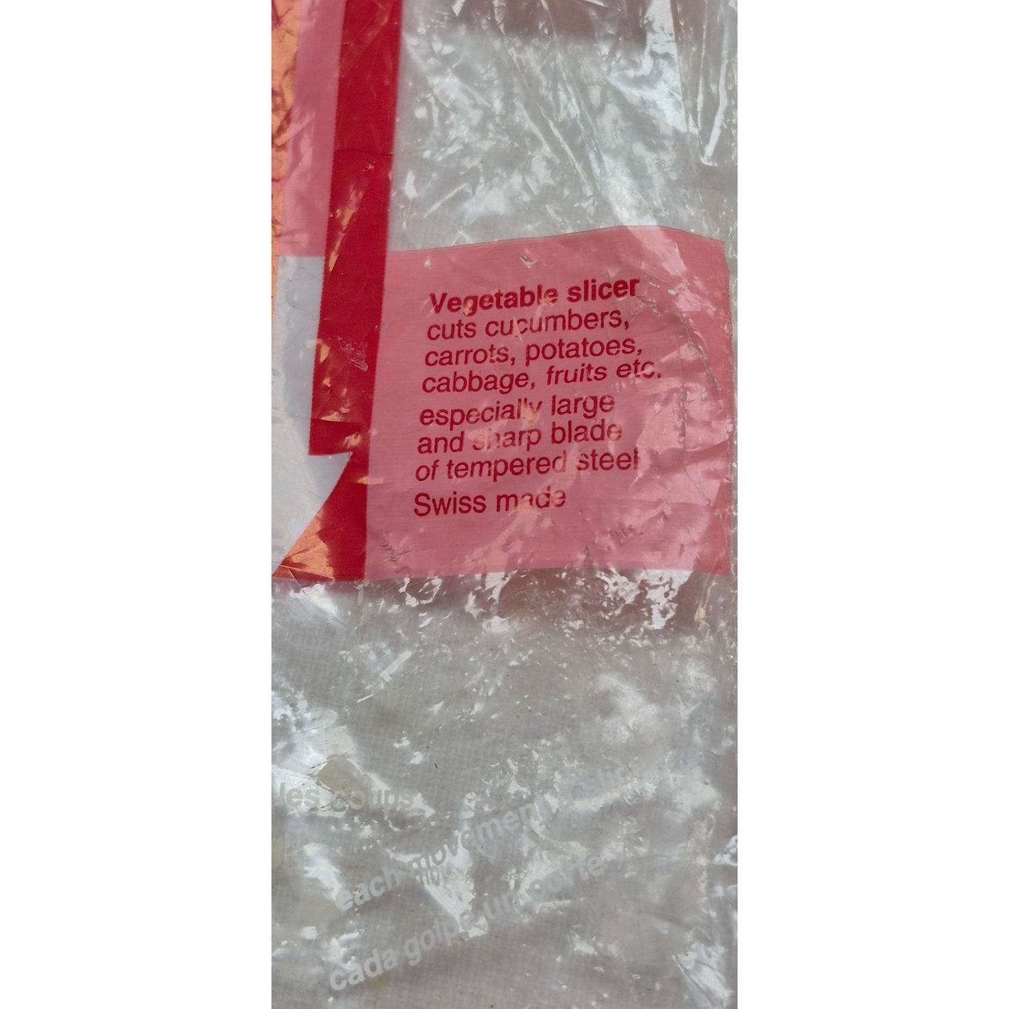 Swiss-Made Rex Red Kitchen Mandoline Vegetable Slicer With Stainless Steel Blade