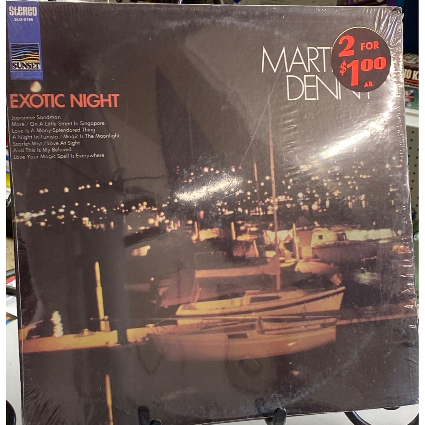 Martin Denny Exotic Night Vinyl Record SUS-5199 Stereo LP Album With Original Cover