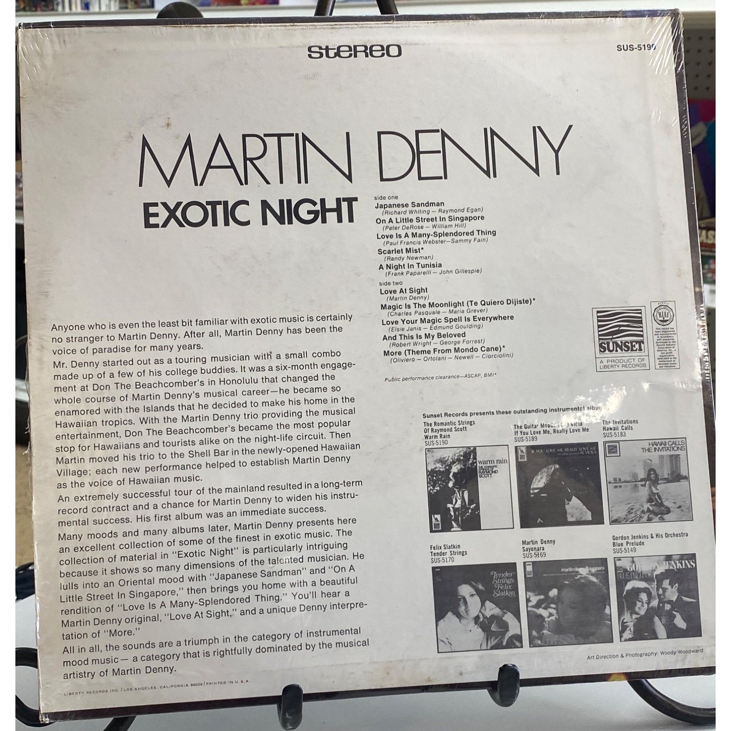 Martin Denny Exotic Night Vinyl Record SUS-5199 Stereo LP Album With Original Cover