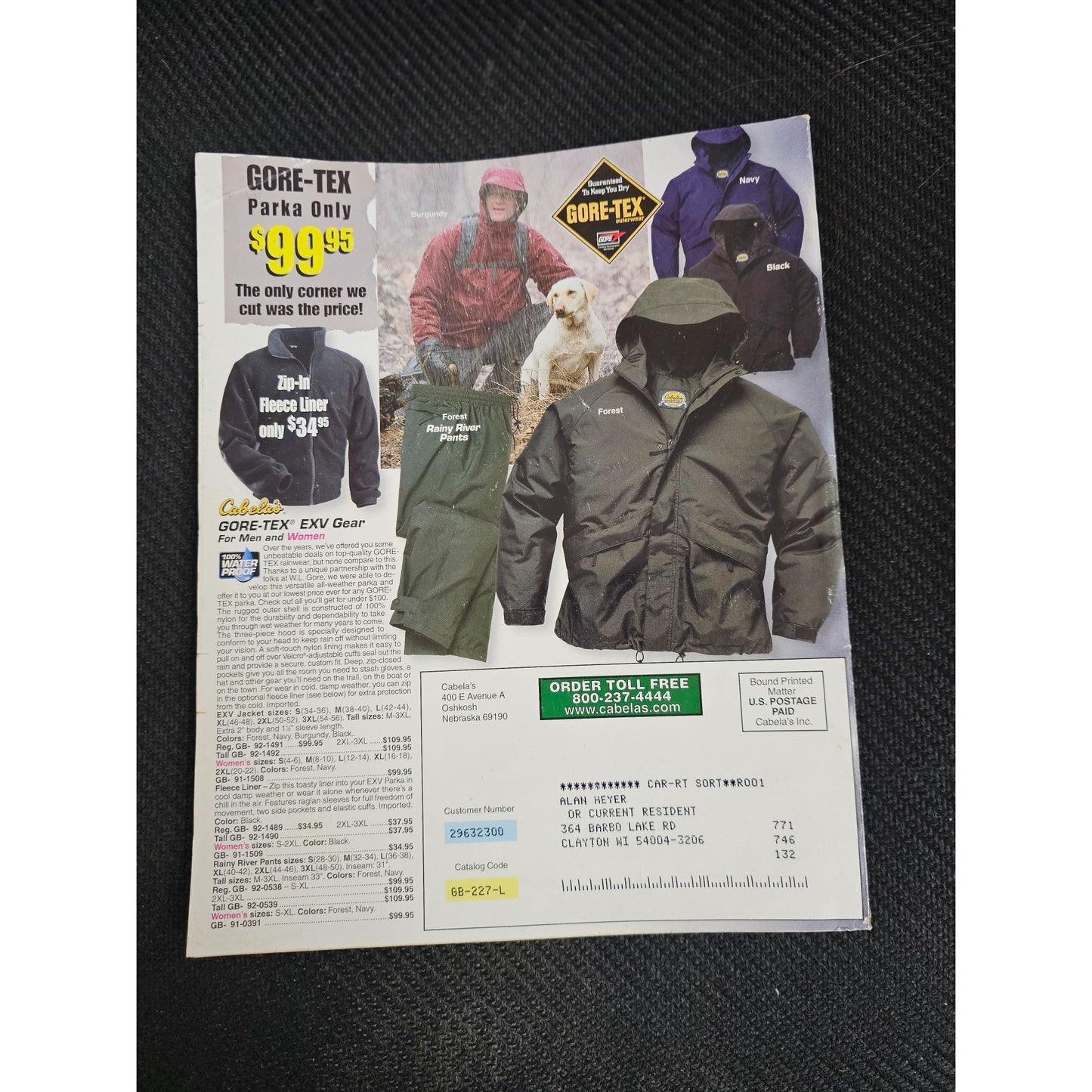 Cabelas 2001 Fall Annual Catalog Hunting Fishing Outdoor Gear Collectible