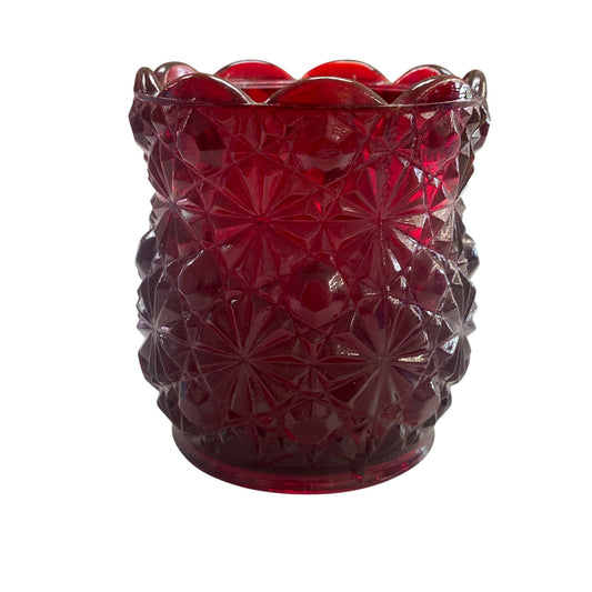 Vintage Ruby Red Glass Votive Candle Holder