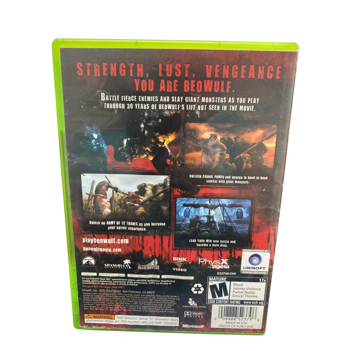 Beowulf The Game Xbox 360 Ubisoft Mature