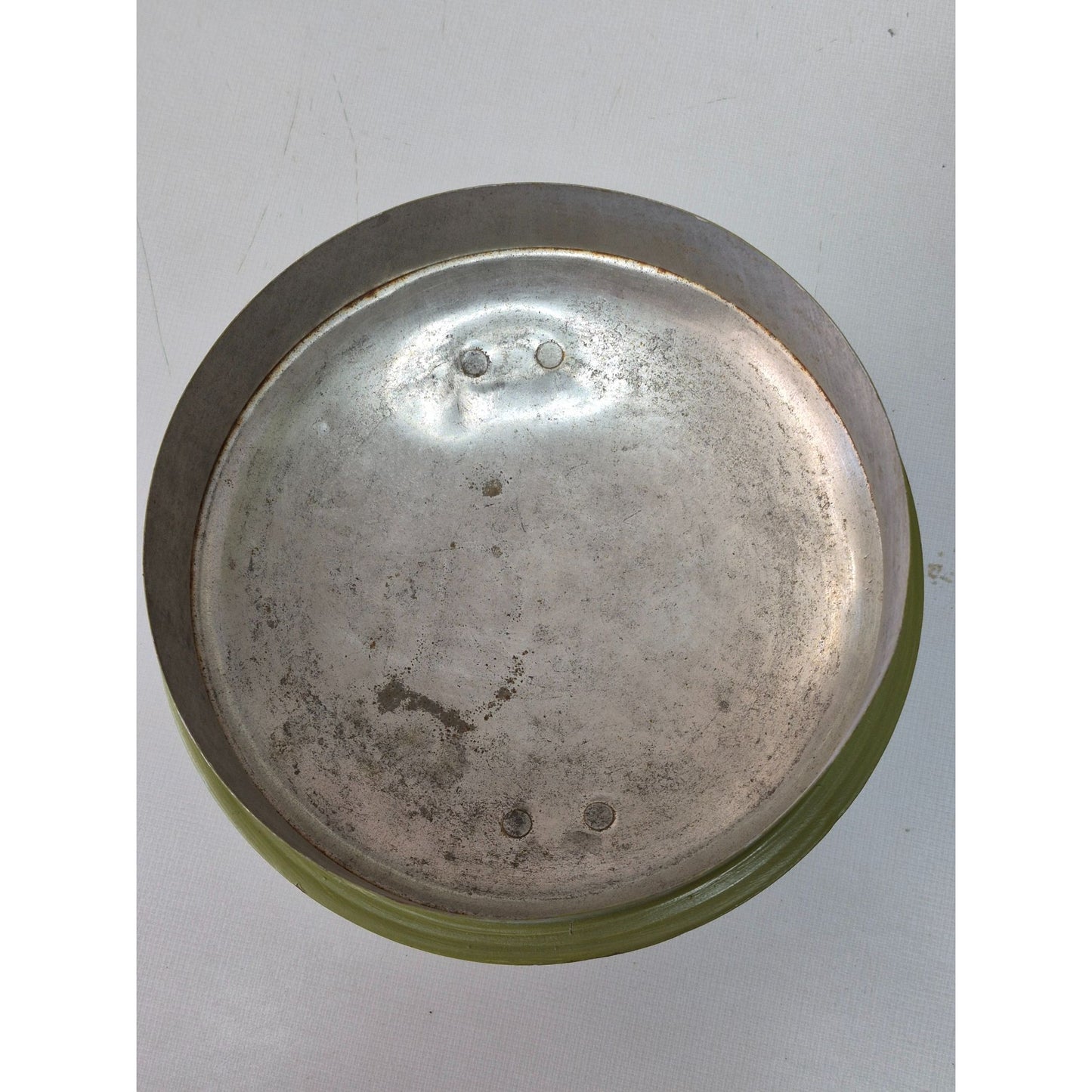 Vintage Hand-Painted Metal Milk Can Olive Green Orange Floral Design