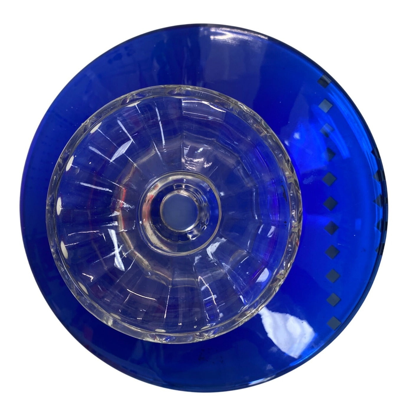 Glass & Cobalt Blue Decorative Blue Plate Stand