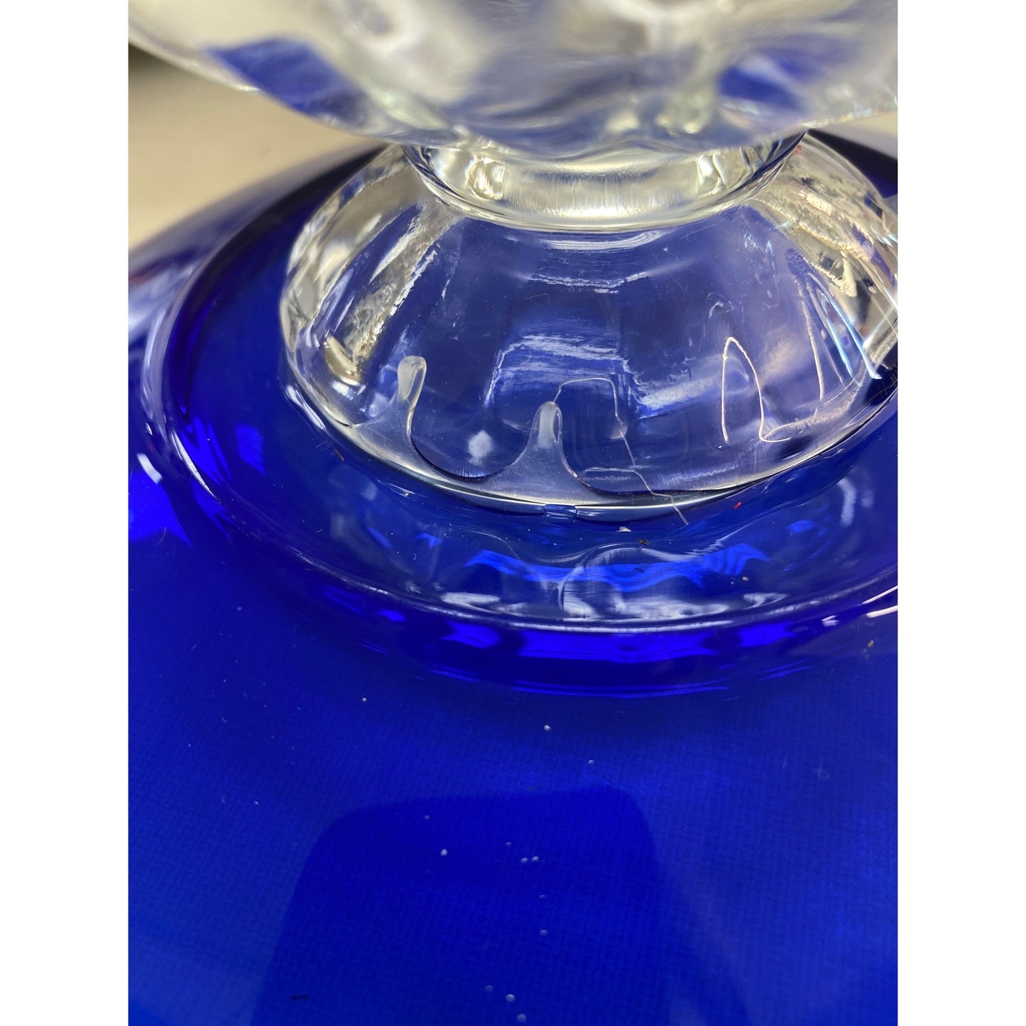 Glass & Cobalt Blue Decorative Blue Plate Stand