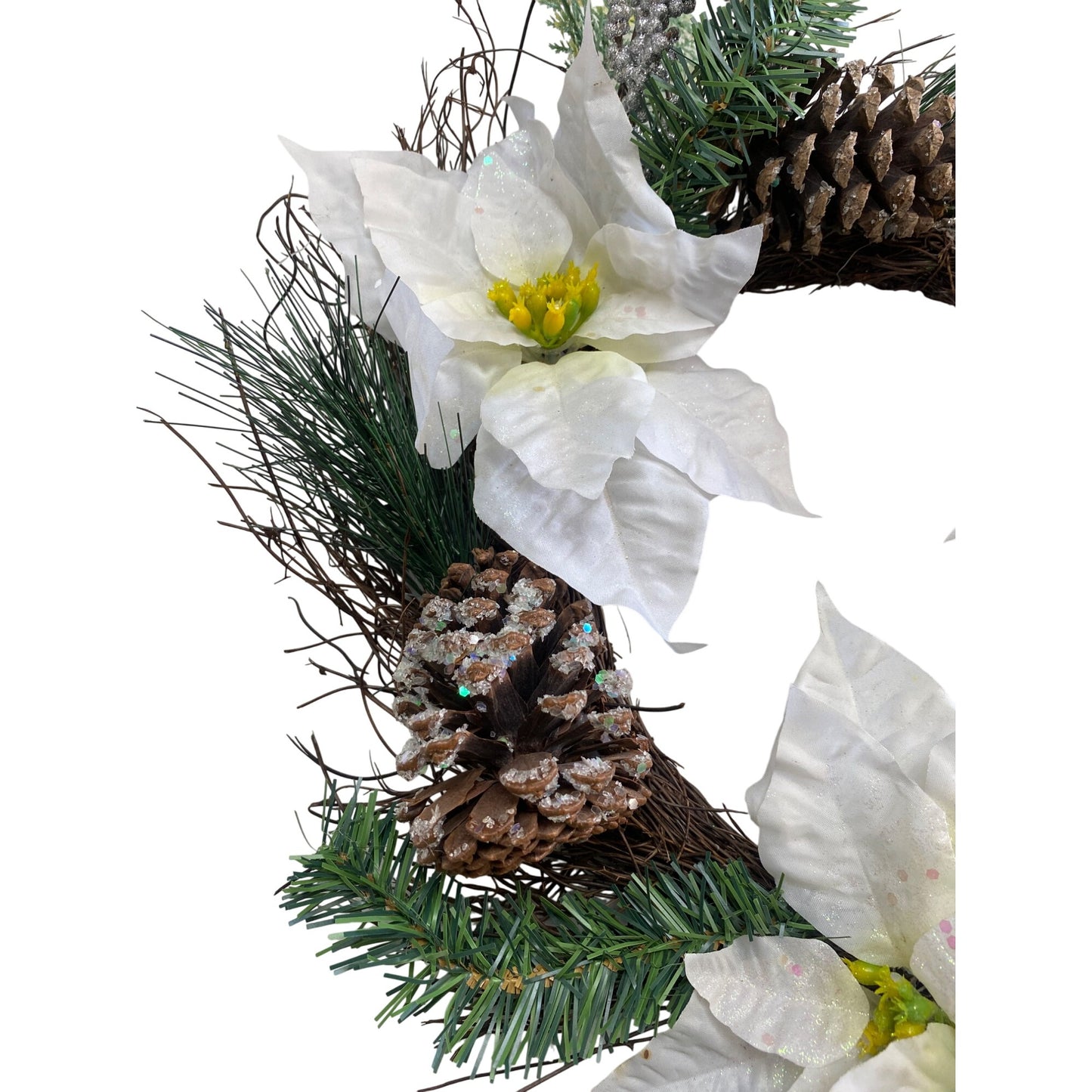 Wreath White Poinsettias