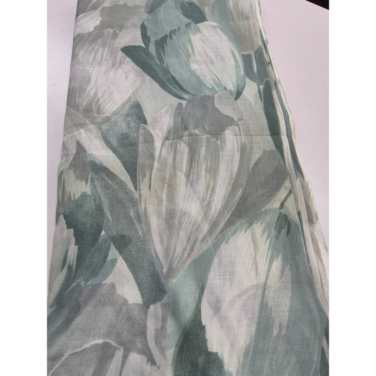 Sheer Polyester Green Floral Fabric By JBJ Fabrics 44"W X 166"L 4.5 Yards