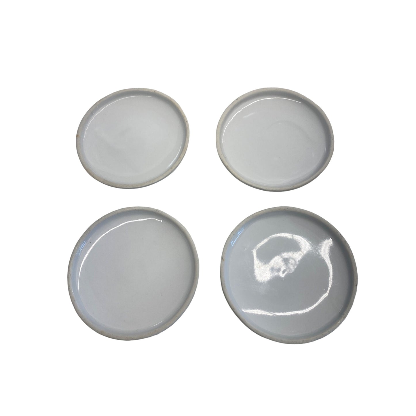 Set Of 4 Floral Ceramic Tea Cup Covers With Elegant Floral Print