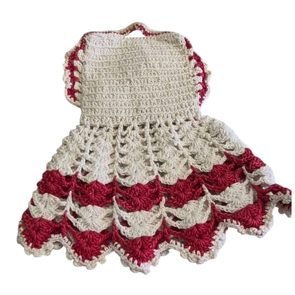 Vintage Crochet Doll Dress Potholder
