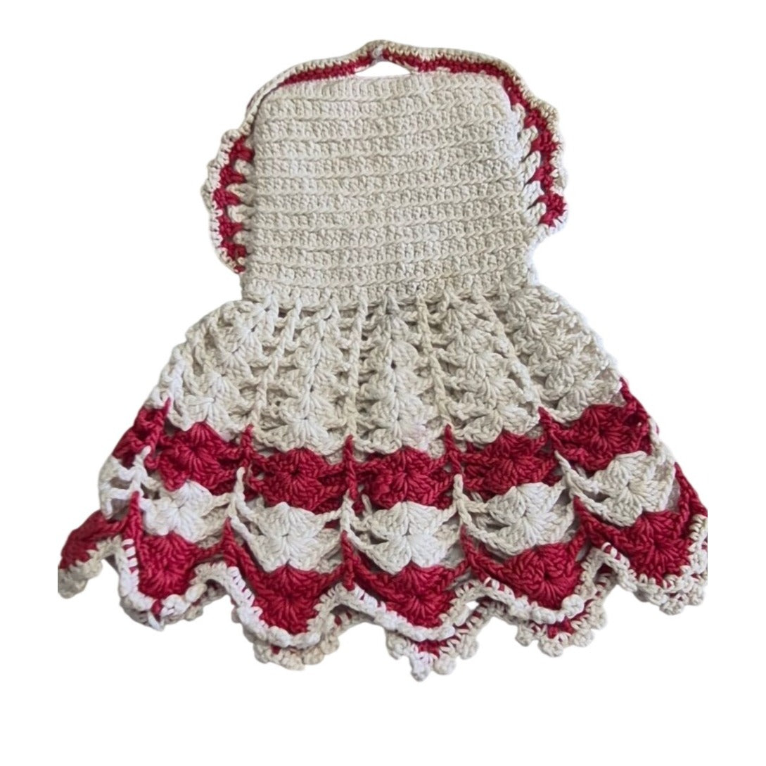 Vintage Crochet Doll Dress Potholder