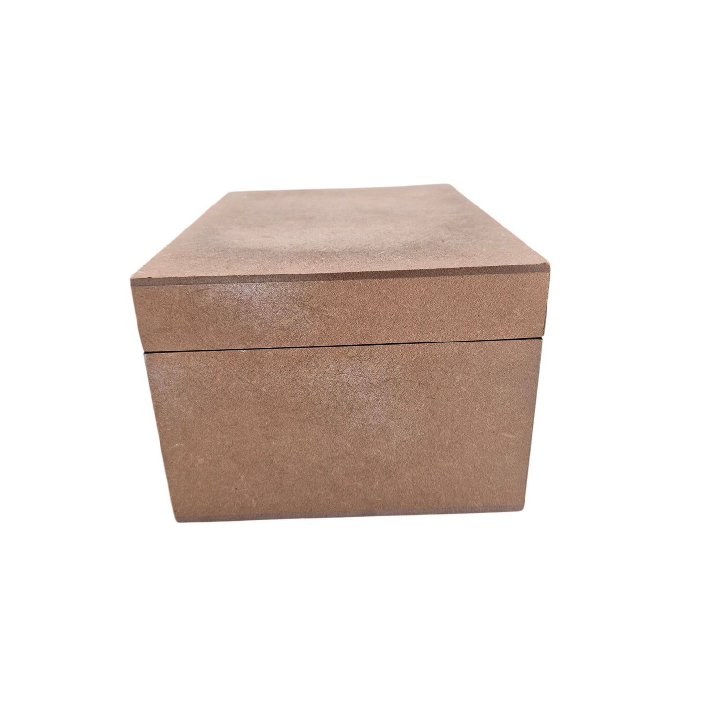 Wooden Hinged Rectangular Storage Box With Black Trim - Rustic Design