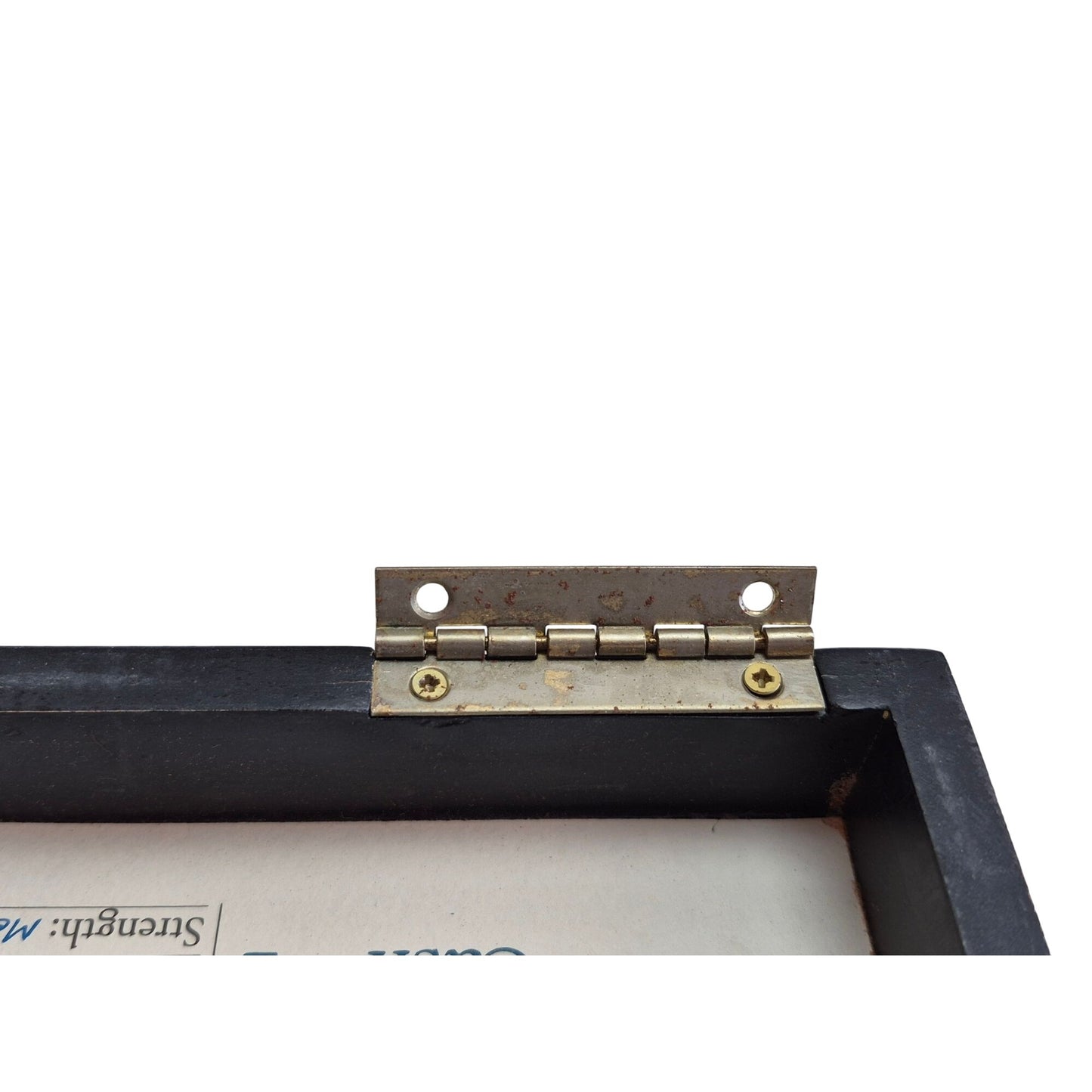 Wooden Hinged Rectangular Storage Box With Black Trim - Rustic Design