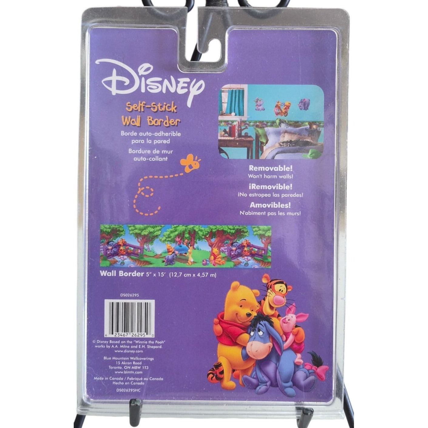 Winnie The Pooh Self-Stick Wall Border 5" X 15' Removable & Reusable