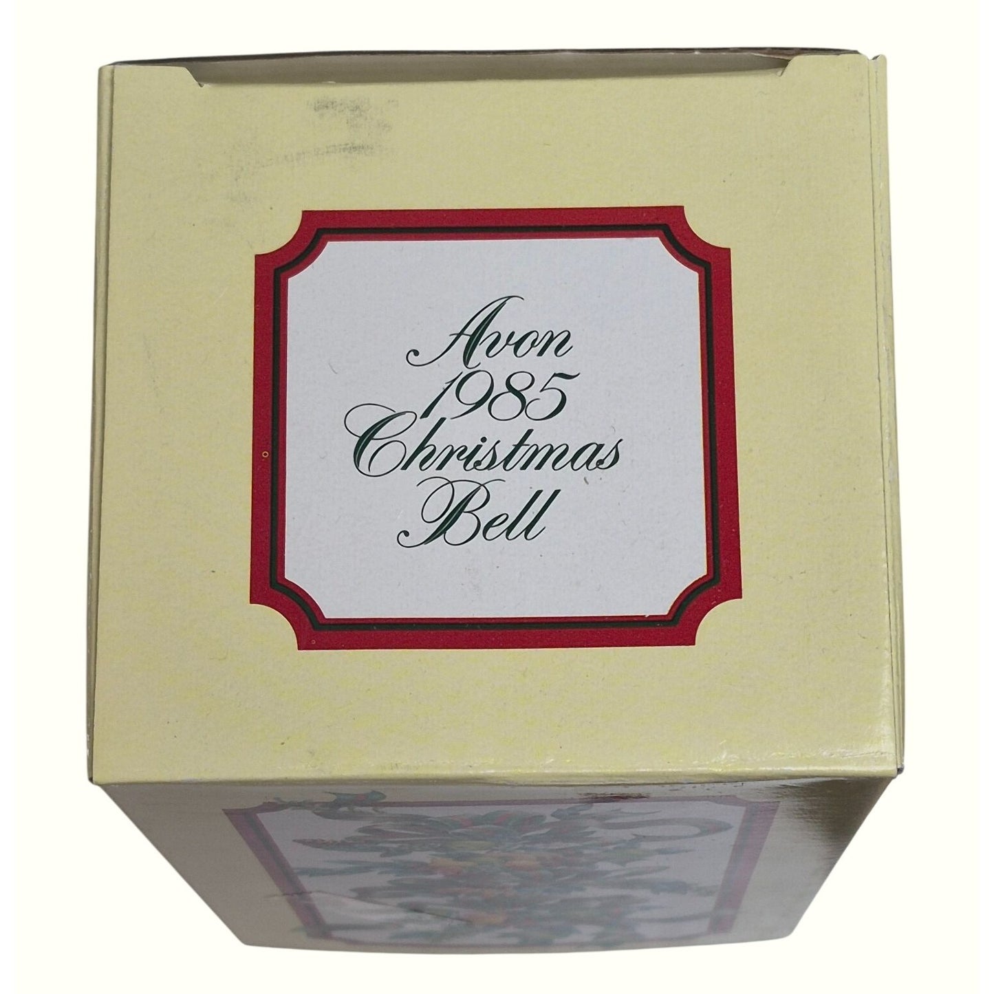 Avon 1985 Christmas Bell Porcelain & Wood Collectible With Box