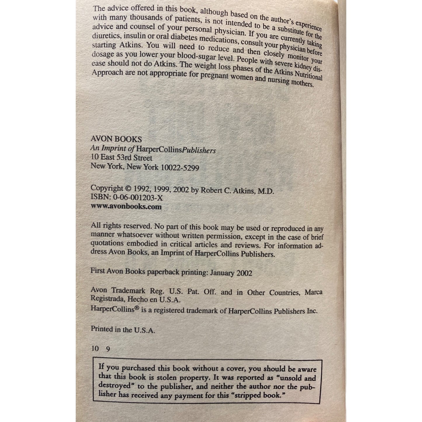 Dr. Atkins New Diet Revolution Paperback Book