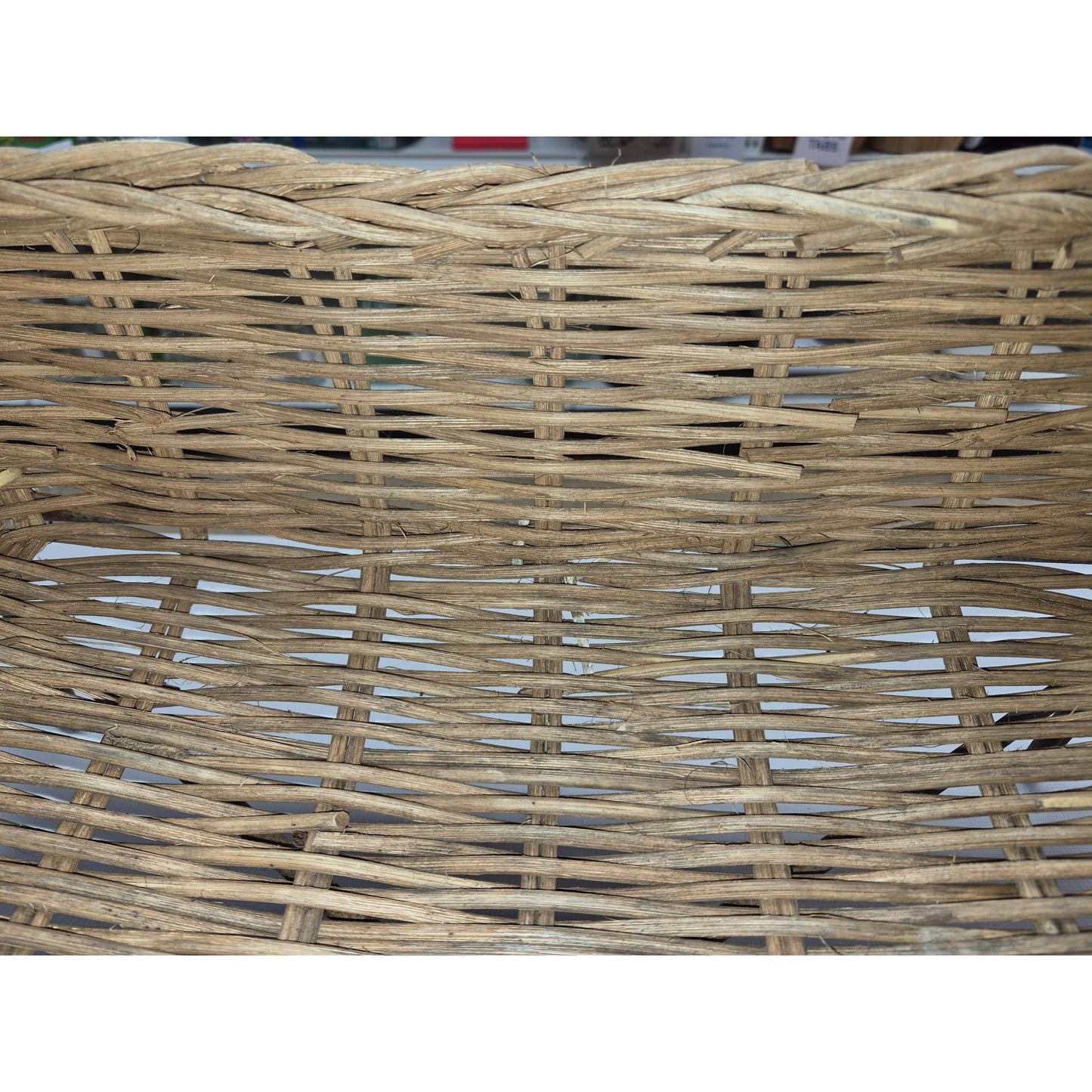 Vintage Rustic Woven Wicker Basket on Metal Stand Legs