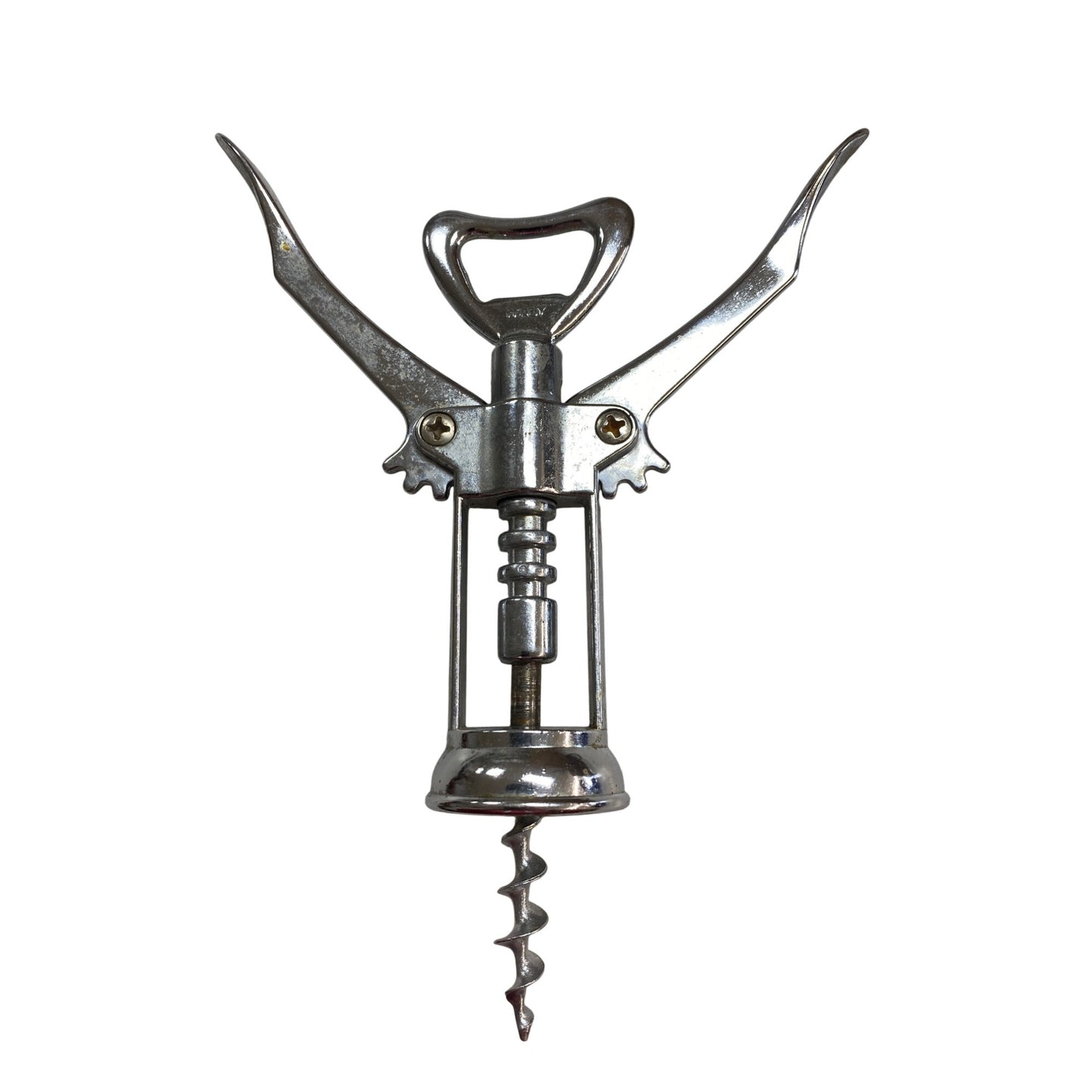 Heavy-Duty Italian Corkscrew Bottle Opener With Winged Lever Design & Dual Functionality