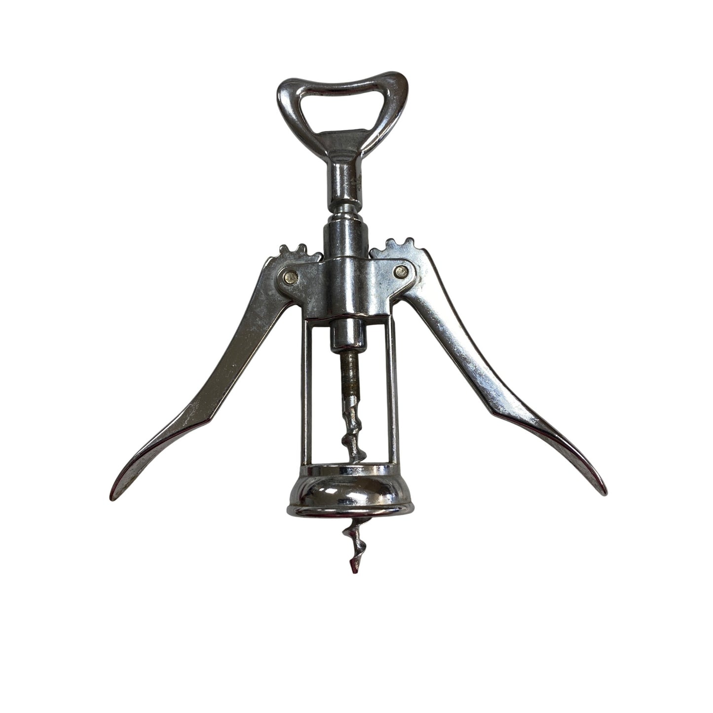 Heavy-Duty Italian Corkscrew Bottle Opener With Winged Lever Design & Dual Functionality