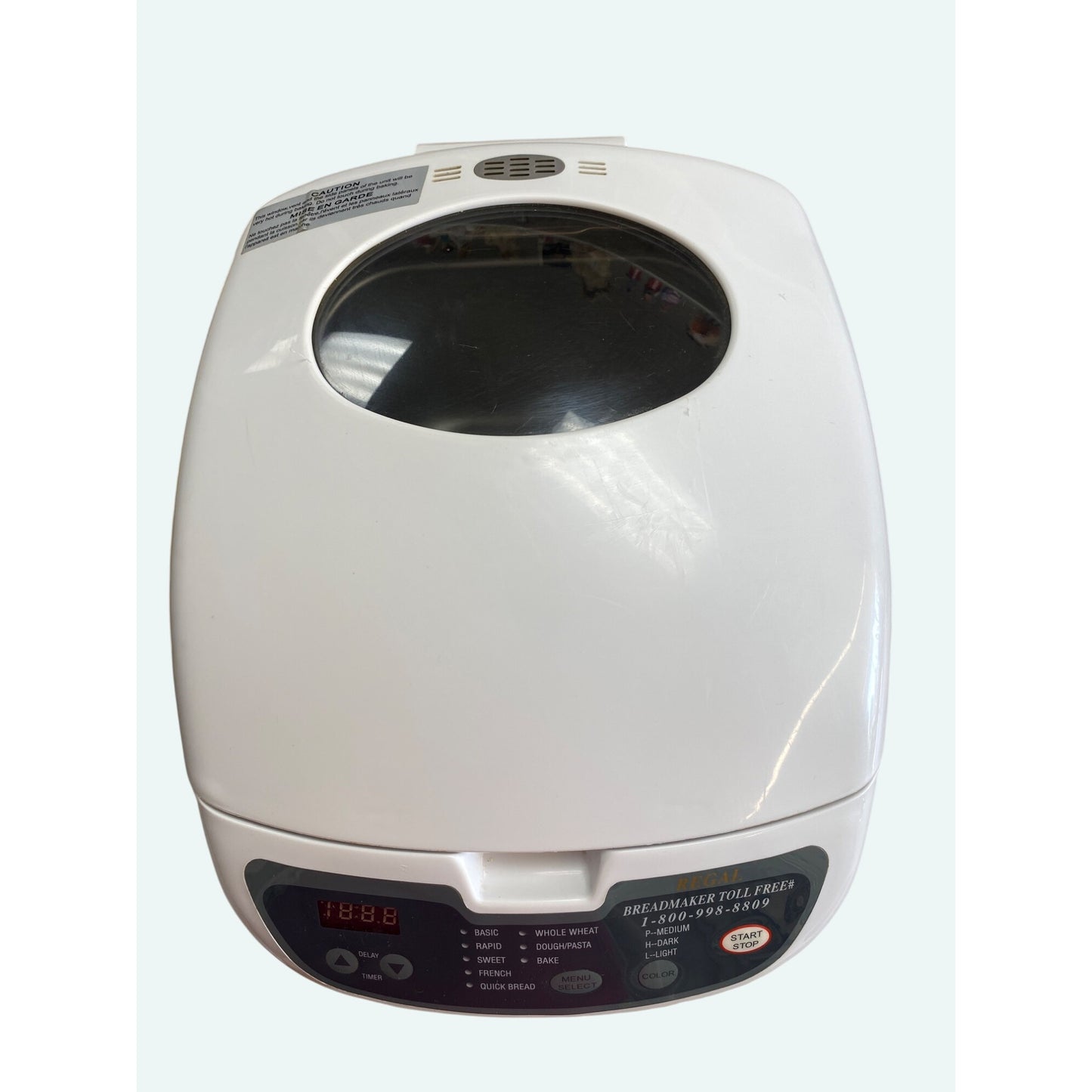 Regal Kitchen Pro #K6725 Breadmaker w Manual & Cookbook 2lb Loaf