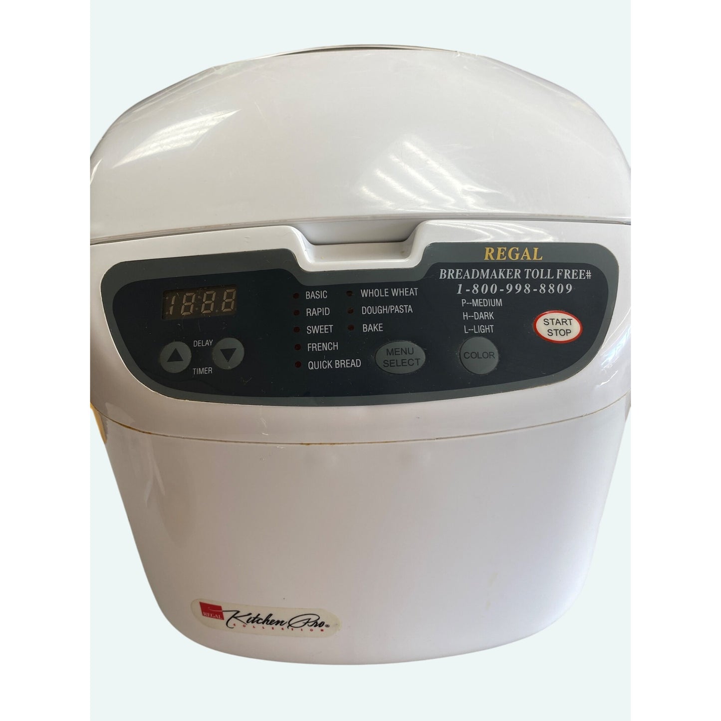 Regal Kitchen Pro #K6725 Breadmaker w Manual & Cookbook 2lb Loaf