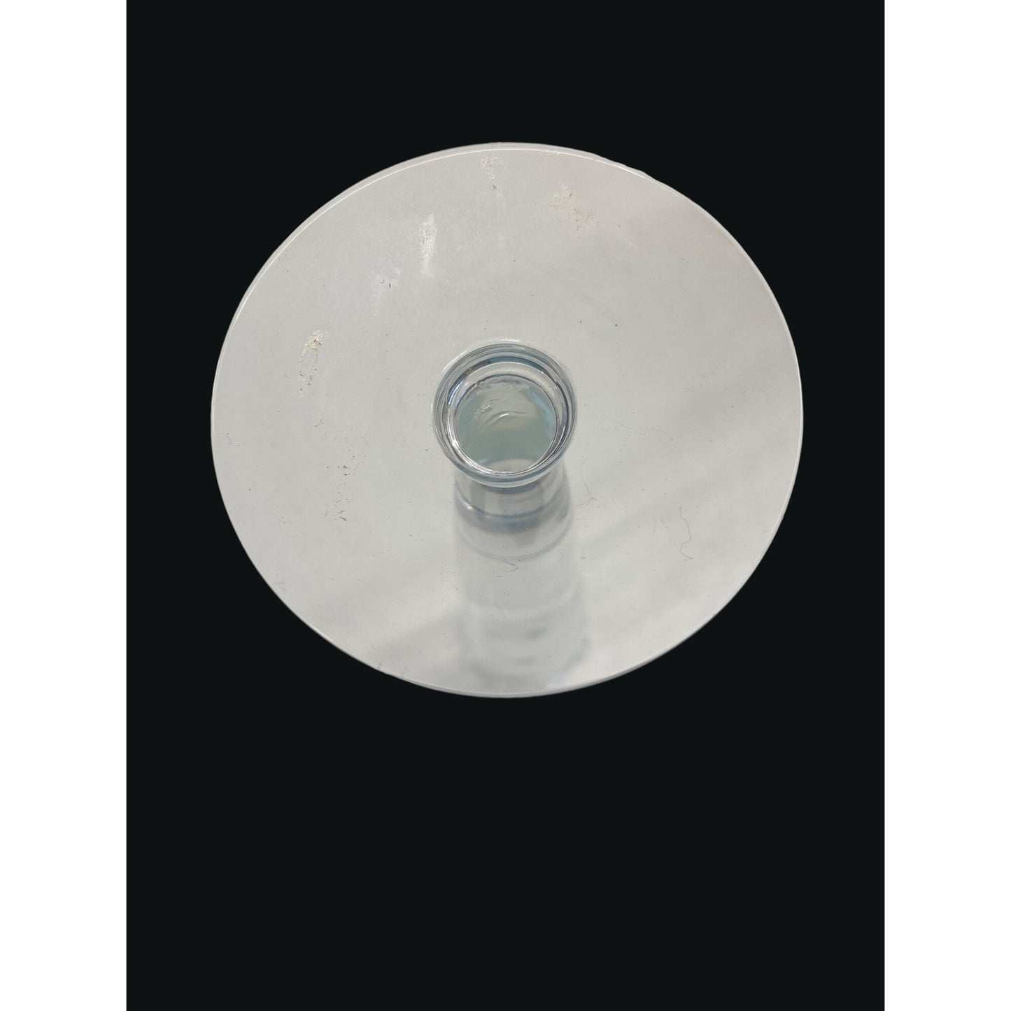 Vintage Clear Glass Etched Bud Vase With Fluted Edge