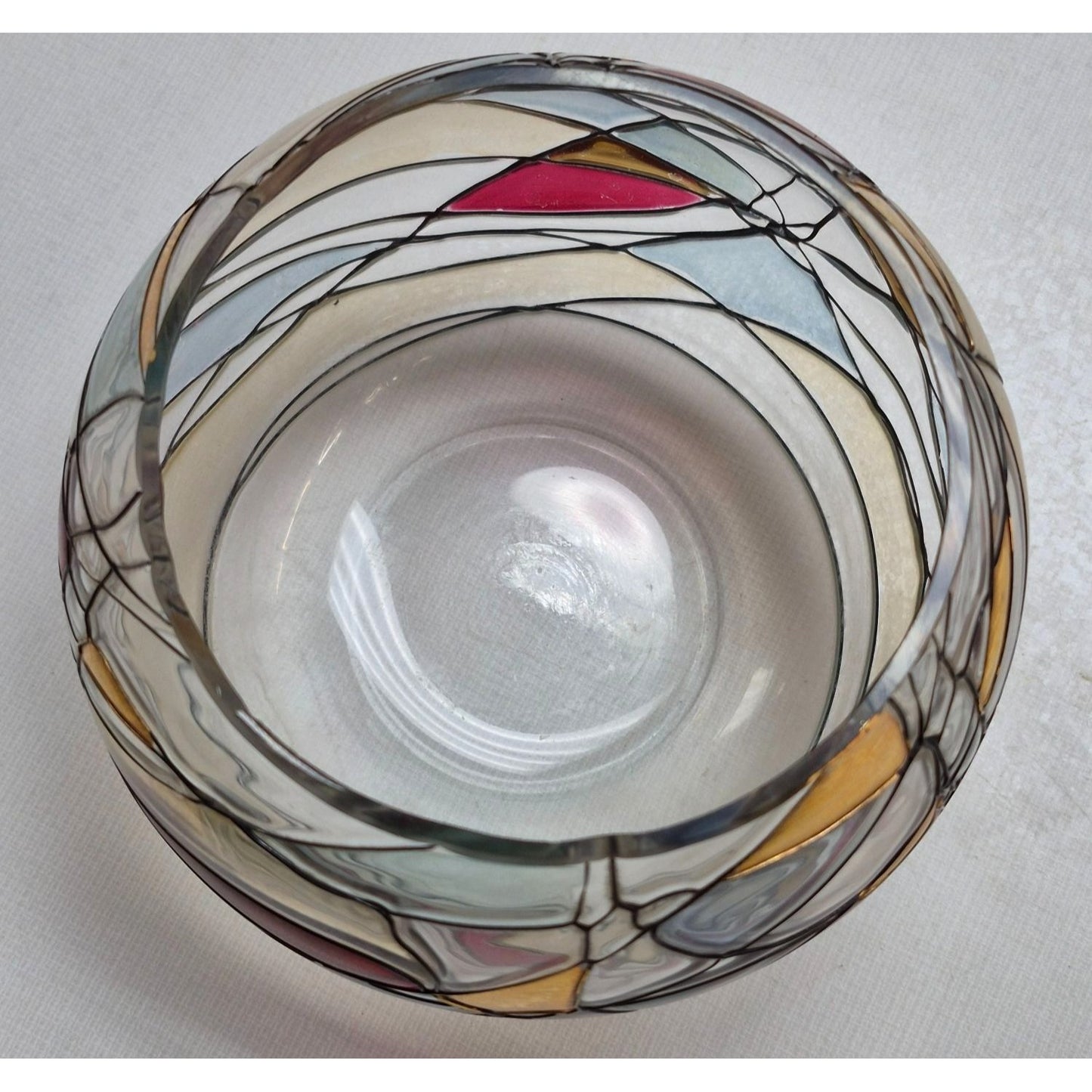 PartyLite Calypso Mosaic-Stained Glass Candle Holder Tealight Made in Romania