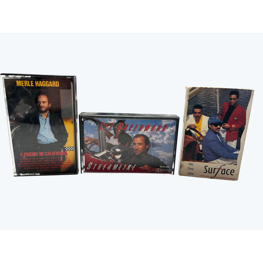 3 Cassette Tapes - Merle Haggard Lee Greenwood & Surface - Classic Country & R&B Albums