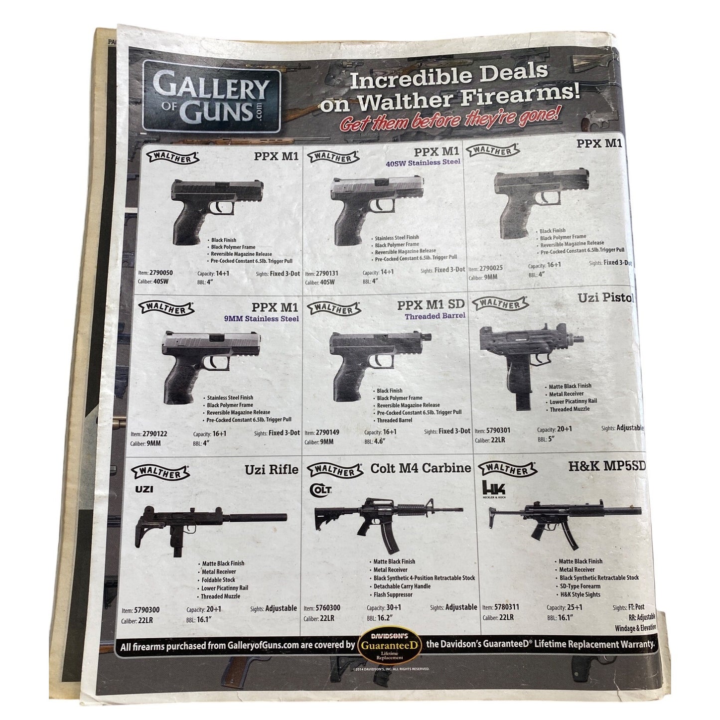 Gallery Of Guns Firearms Advertisement Featuring Walther PPX