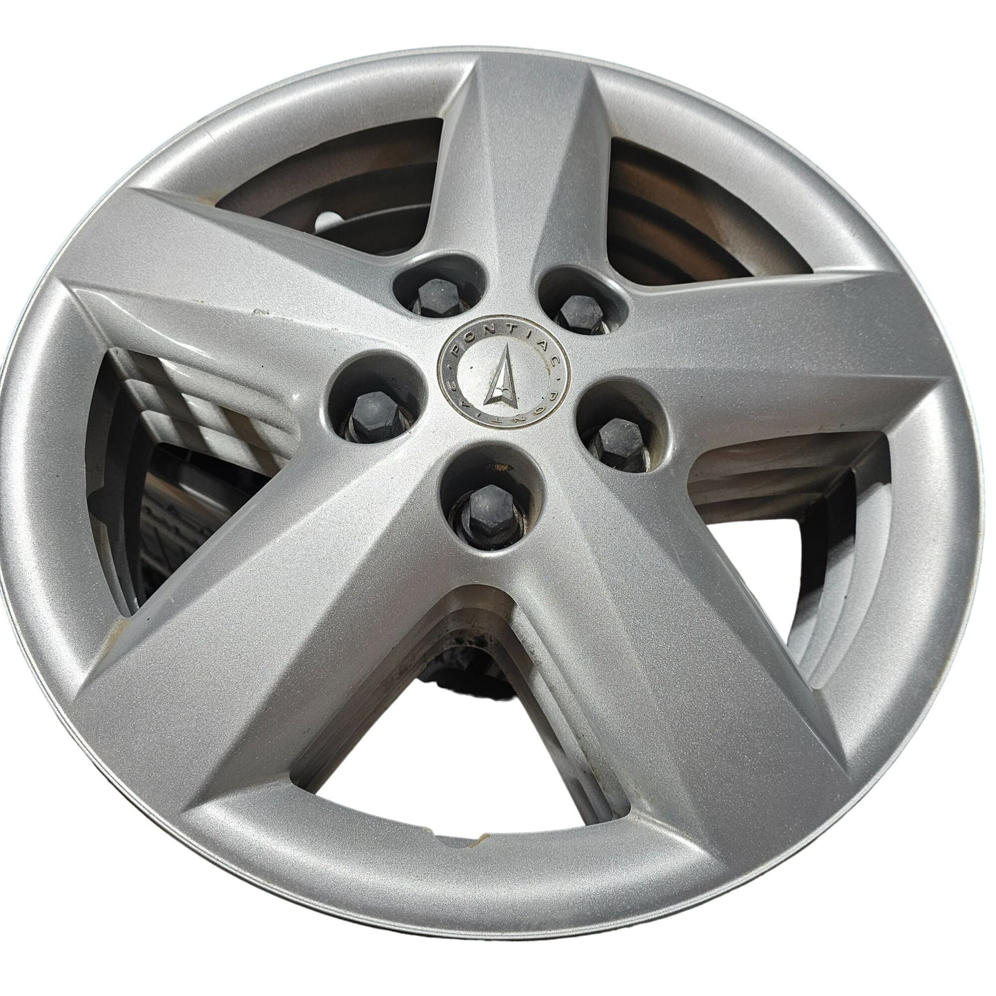 Pontiac 16" Silver Plastic Wheel Hub Caps Two