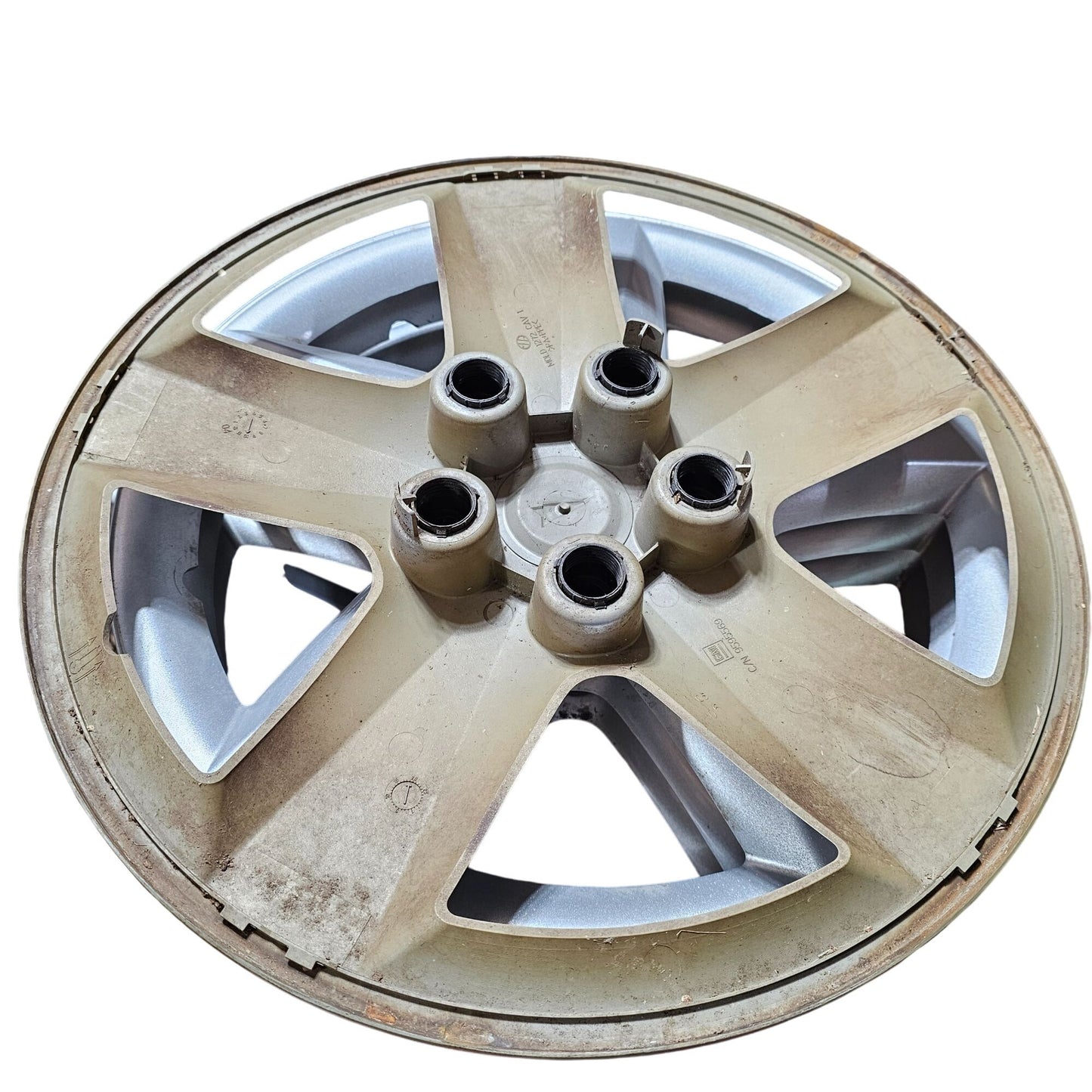 Pontiac 16" Silver Plastic Wheel Hub Caps Two