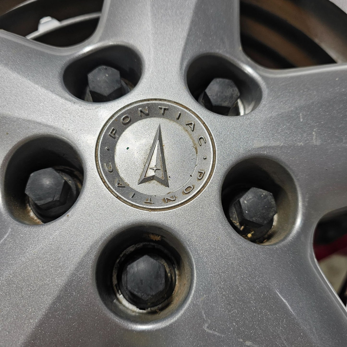 Pontiac 16" Silver Plastic Wheel Hub Caps Two