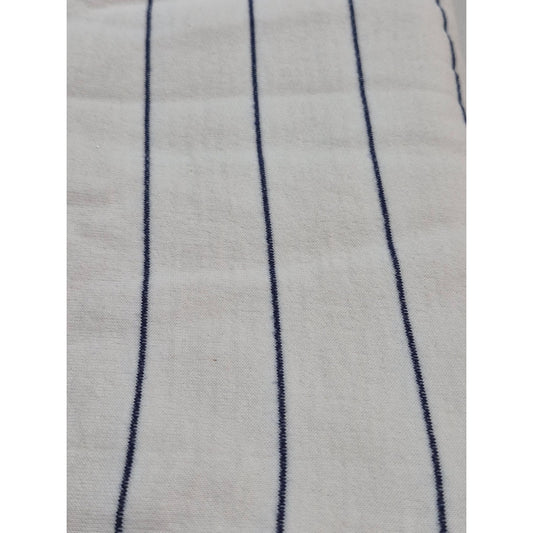 White & Navy Striped Sweatshirt Knit Fabric 60" Wide By 37" Long