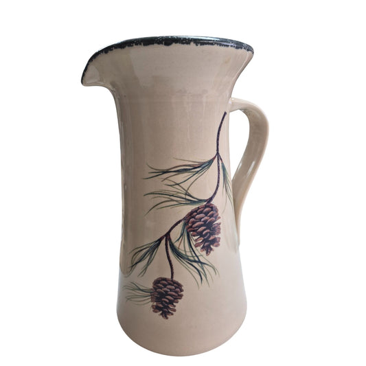 Home & Garden Party Northwoods Pinecone Stoneware Pitcher