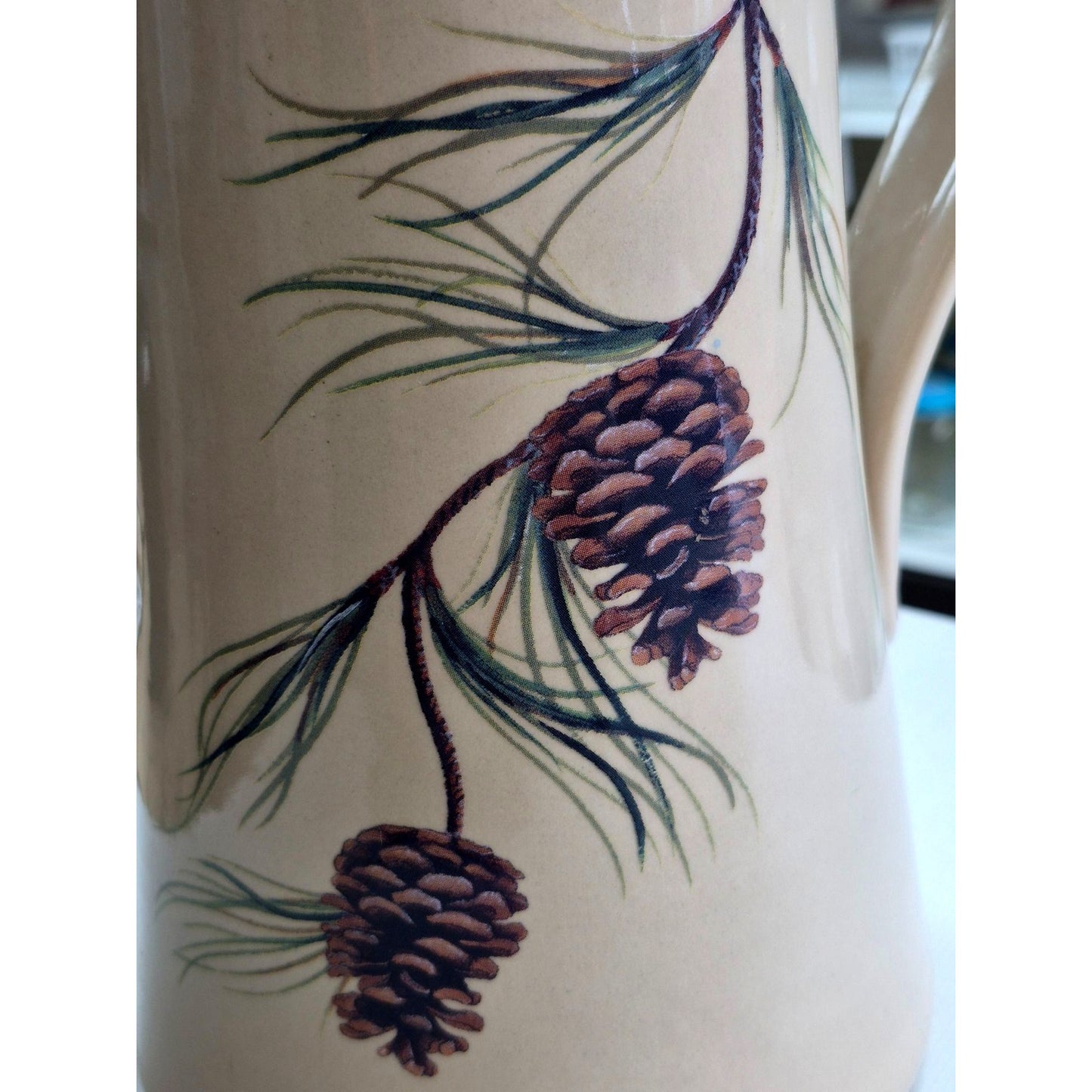 Home & Garden Party Northwoods Pinecone Stoneware Pitcher