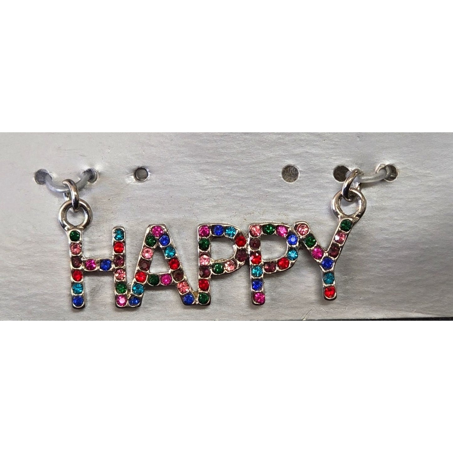 Happy Sign Rhinestone Pendant