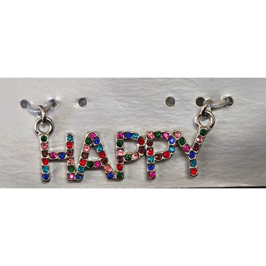 Happy Sign Rhinestone Pendant