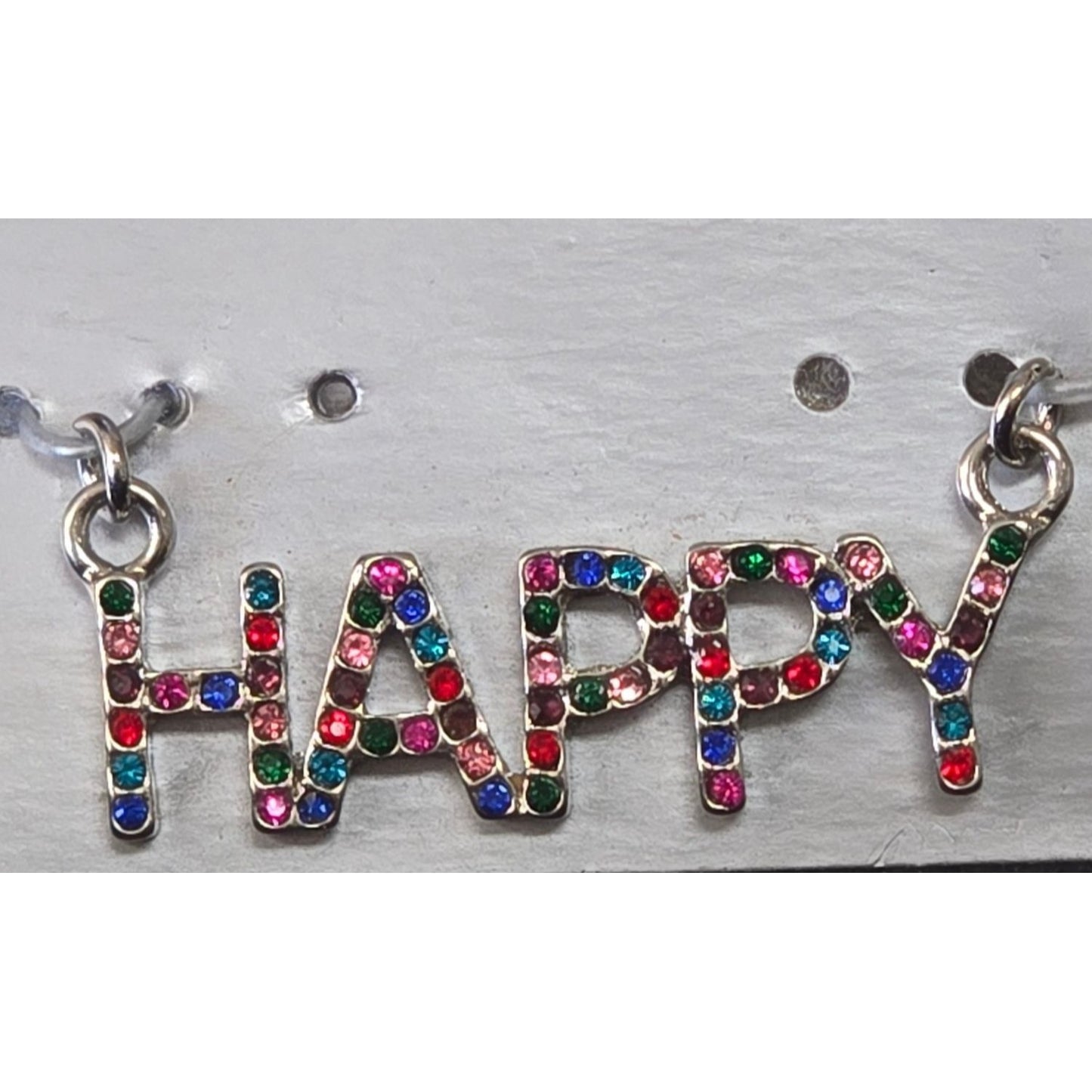 Happy Sign Rhinestone Pendant