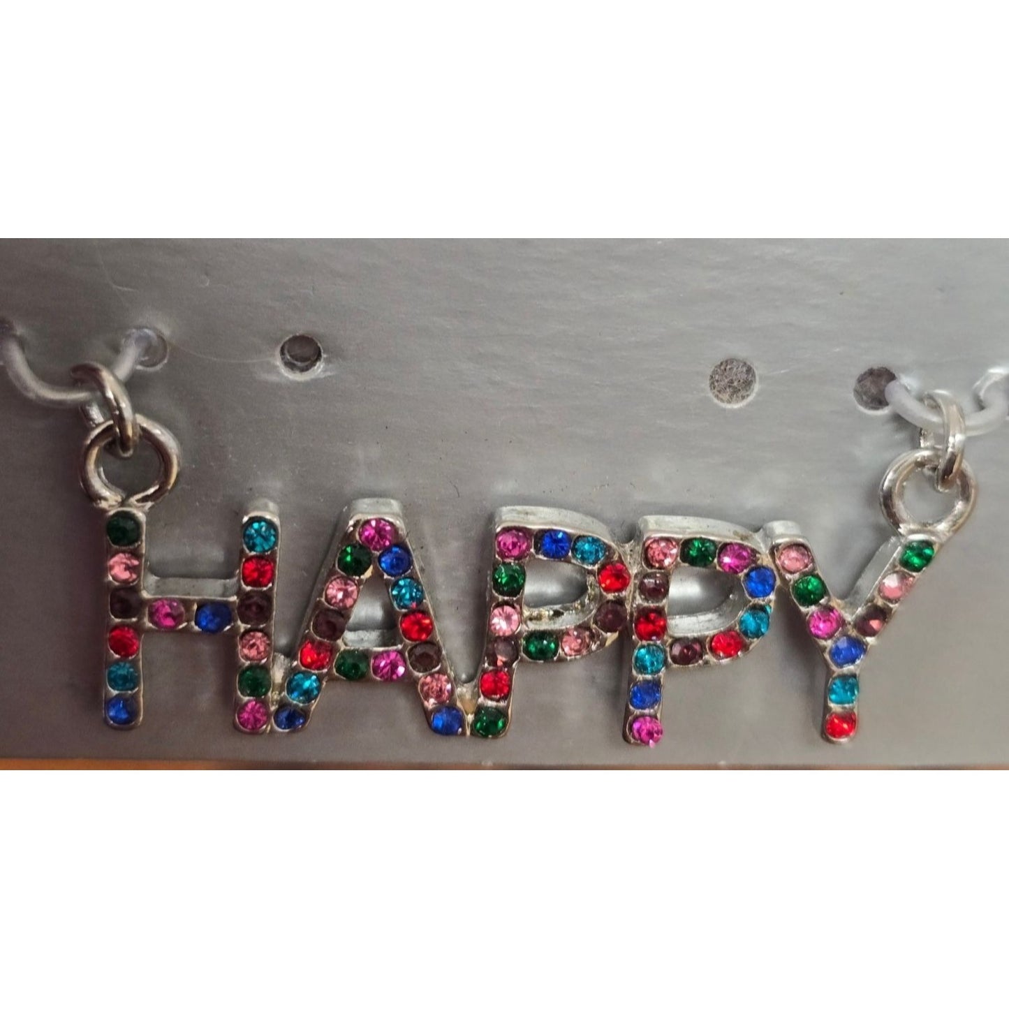 Happy Sign Rhinestone Pendant