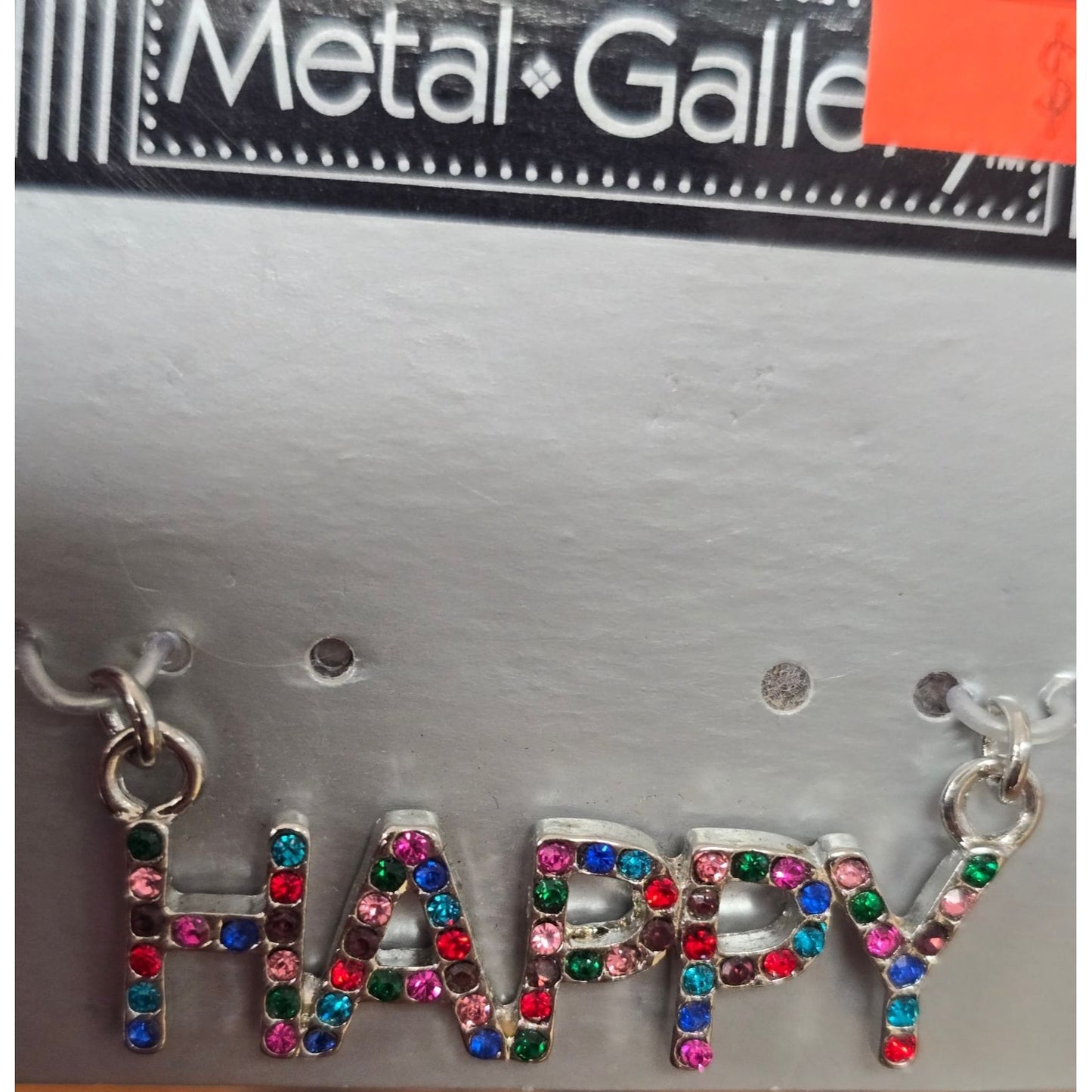 Happy Sign Rhinestone Pendant